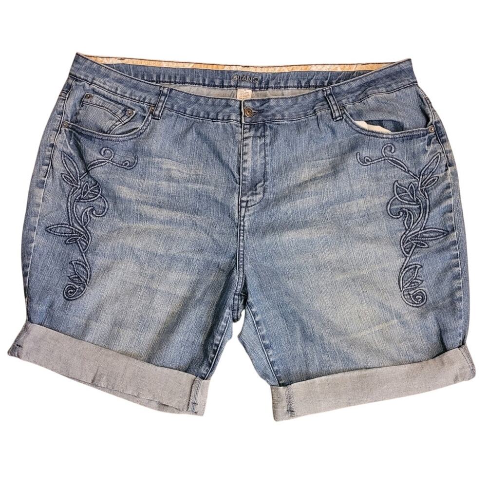 Vintage 90s Gitano Plus Size Denim Shorts High Rise Cuffed Mom Jean 26